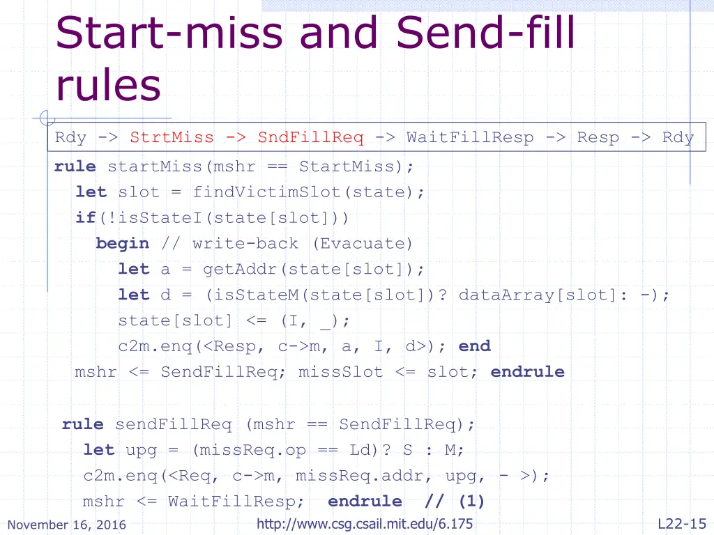 start miss and send fill rules
