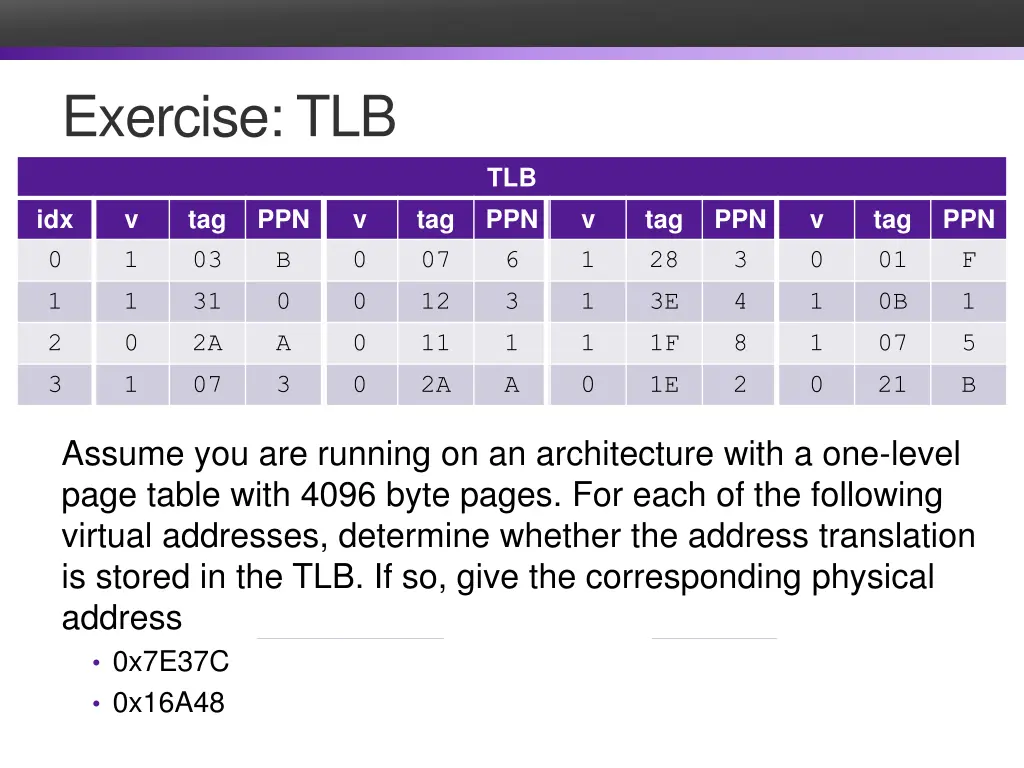 exercise tlb