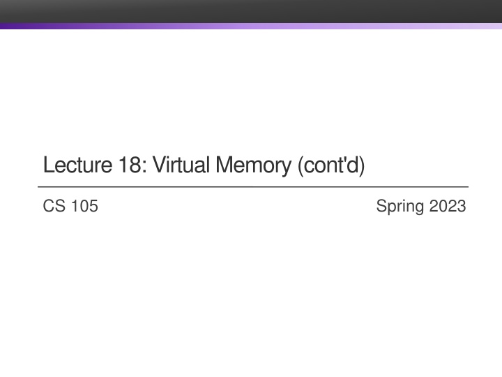 lecture 18 virtual memory cont d