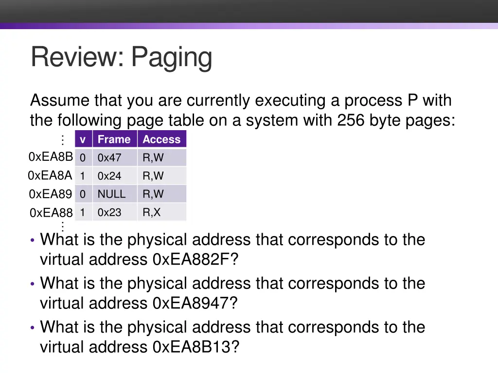review paging 1