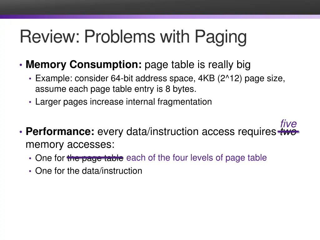 review problems with paging 1