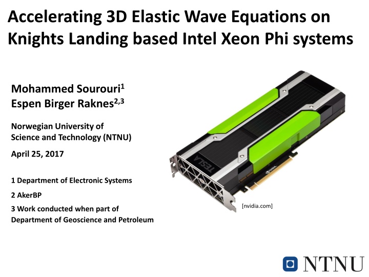 accelerating 3d elastic wave equations on knights