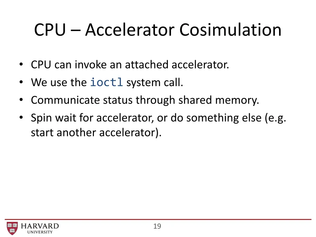 cpu accelerator cosimulation