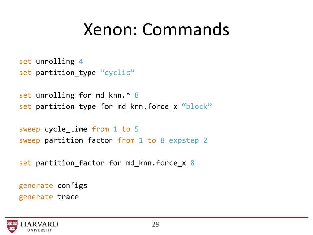 xenon commands