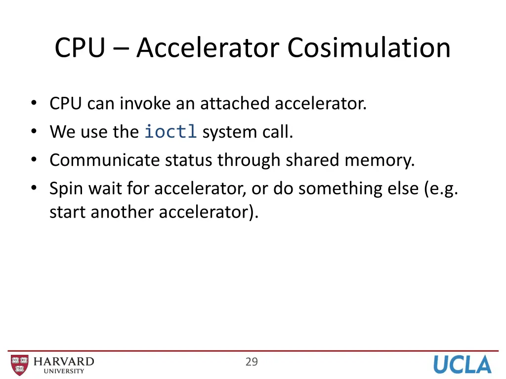 cpu accelerator cosimulation