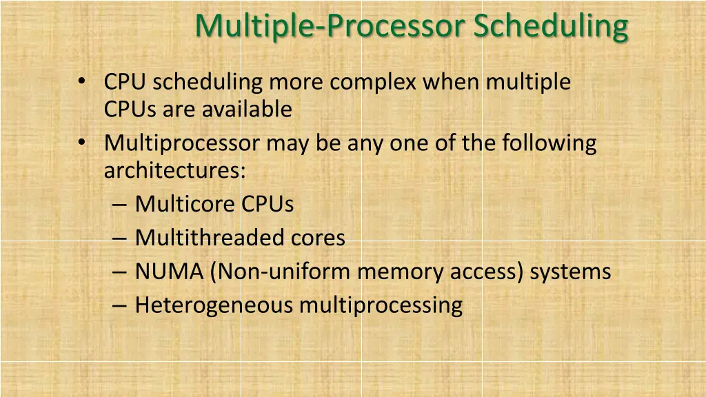 multiple processor scheduling
