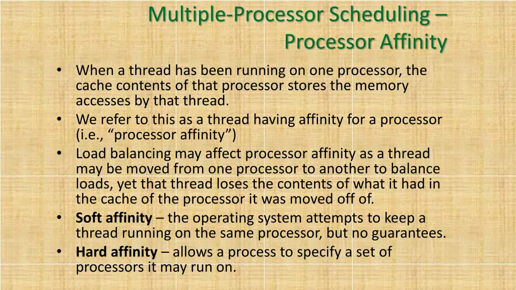 multiple processor scheduling processor affinity