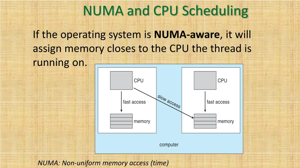 numa and cpu scheduling