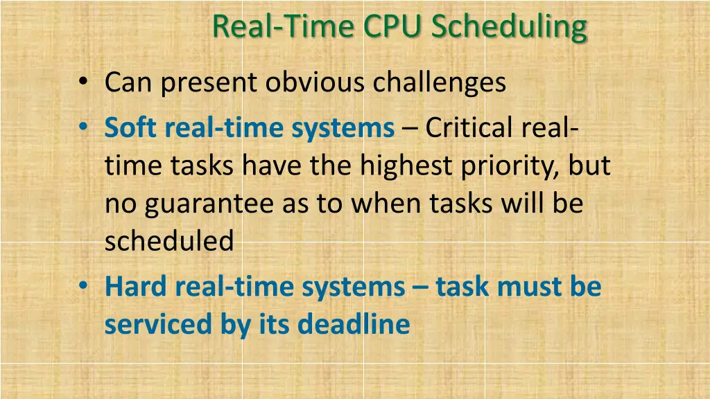 real time cpu scheduling