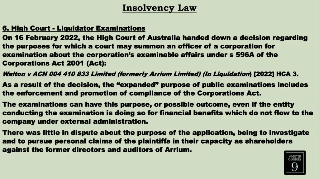 insolvency law