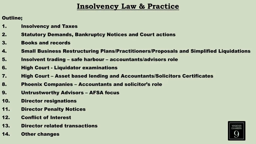 insolvency law practice 2