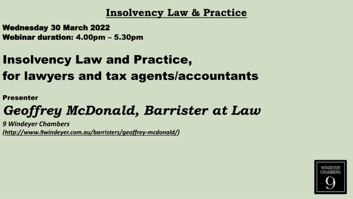 insolvency law practice