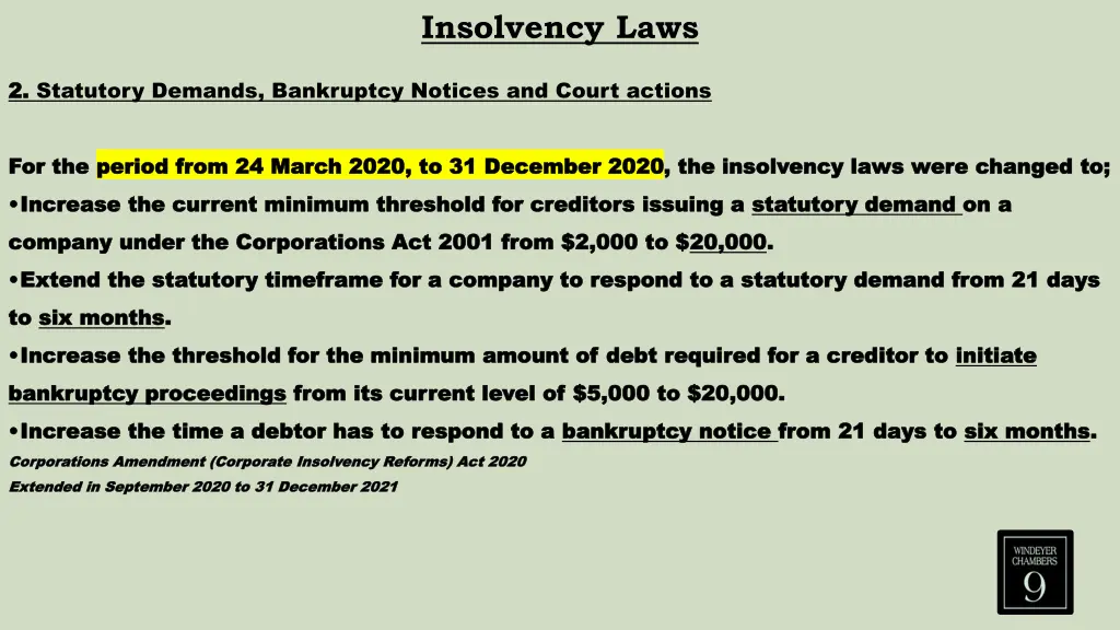insolvency laws 1