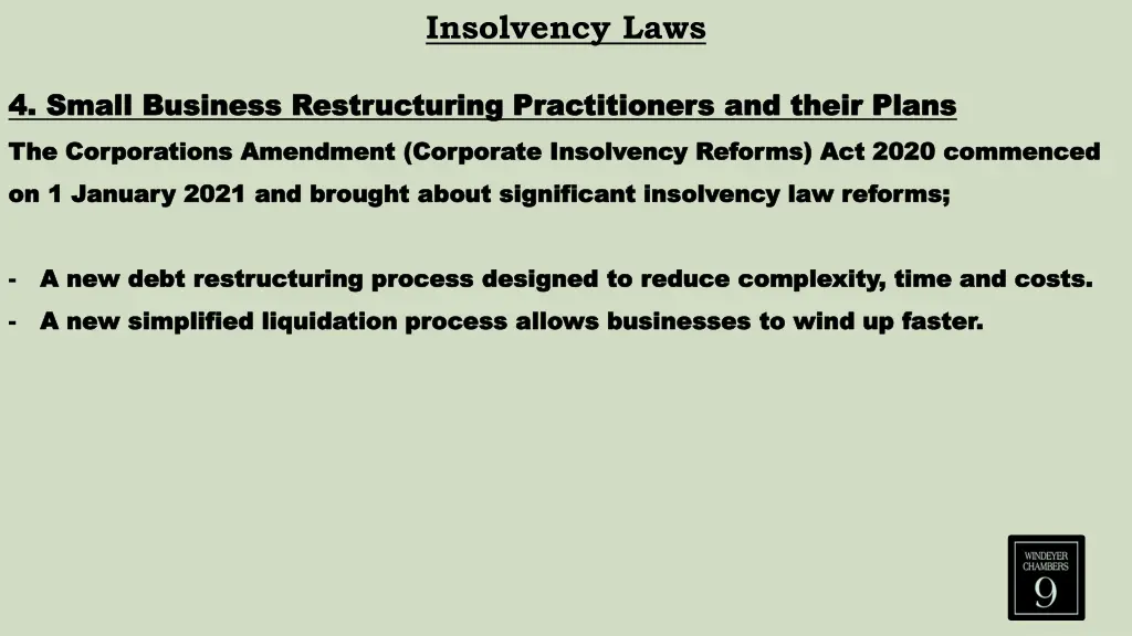 insolvency laws 14