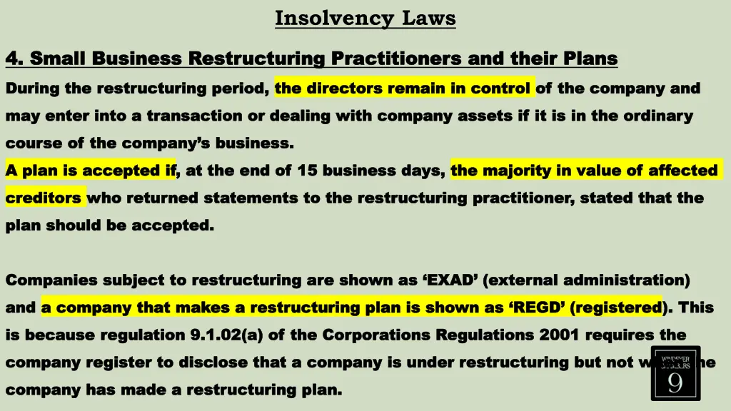 insolvency laws 17