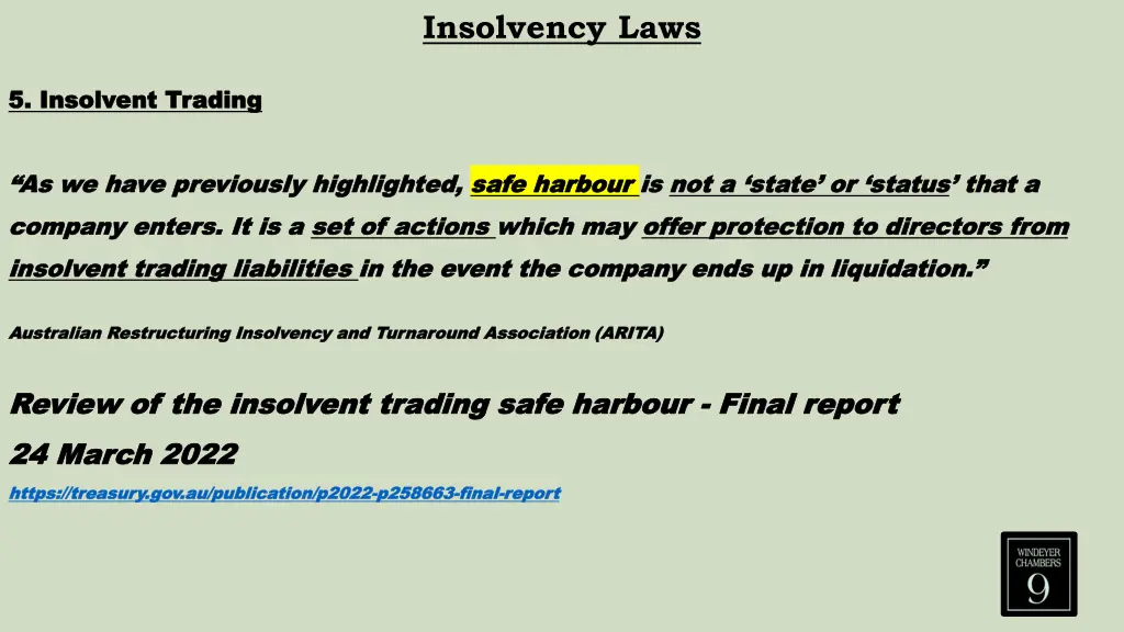 insolvency laws 21