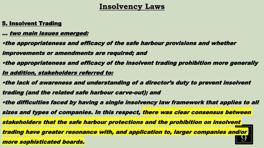 insolvency laws 23