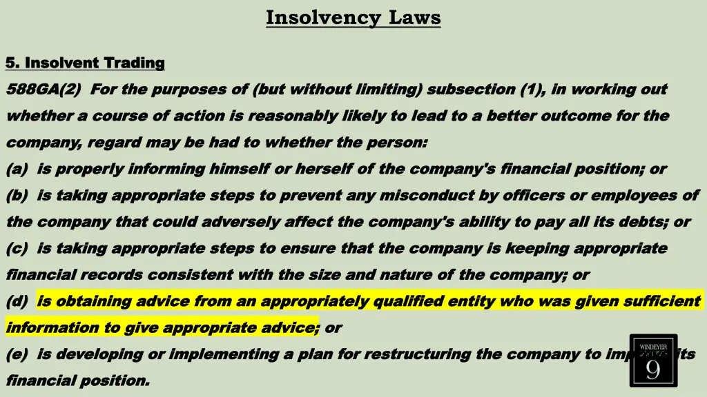 insolvency laws 26