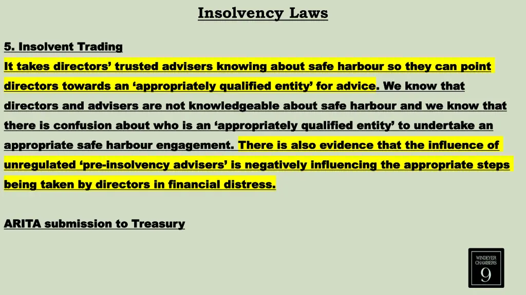 insolvency laws 27