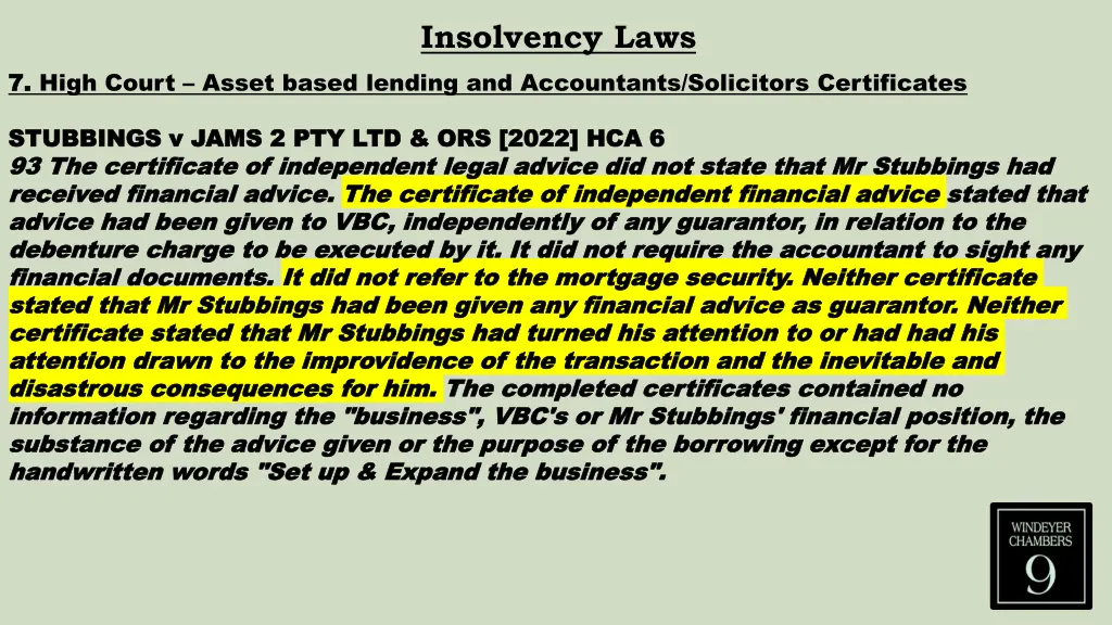 insolvency laws 33