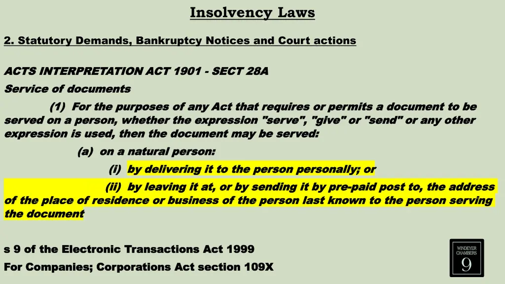 insolvency laws 5