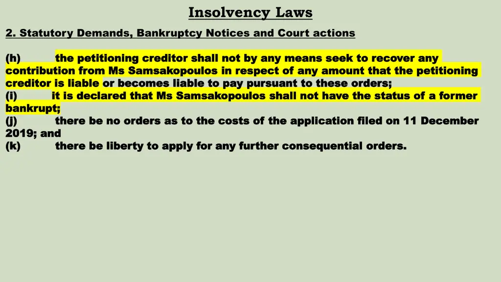 insolvency laws 8