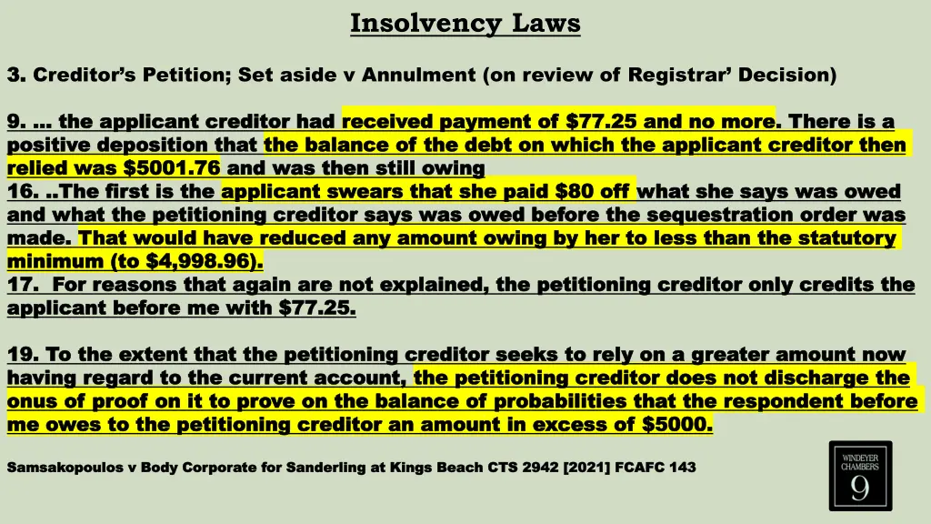 insolvency laws 9