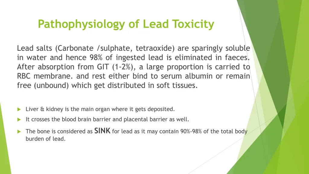 pathophysiology of lead toxicity