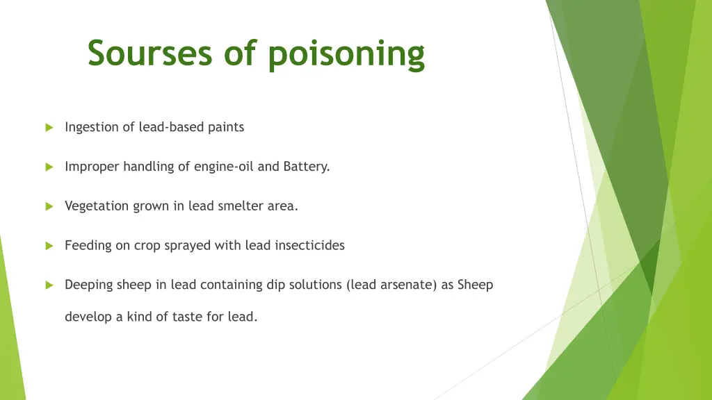 sourses of poisoning