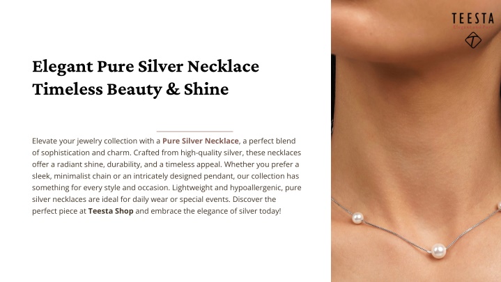 elegant pure silver necklace timeless beauty shine
