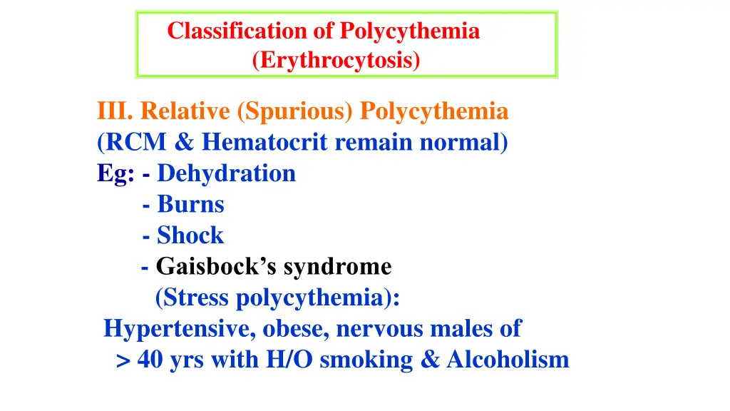 classification of polycythemia erythrocytosis 1