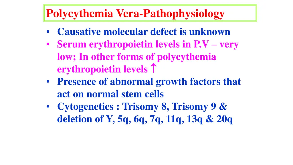 polycythemia vera pathophysiology