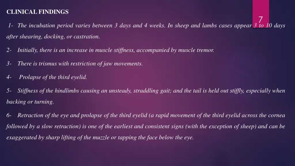 clinical findings