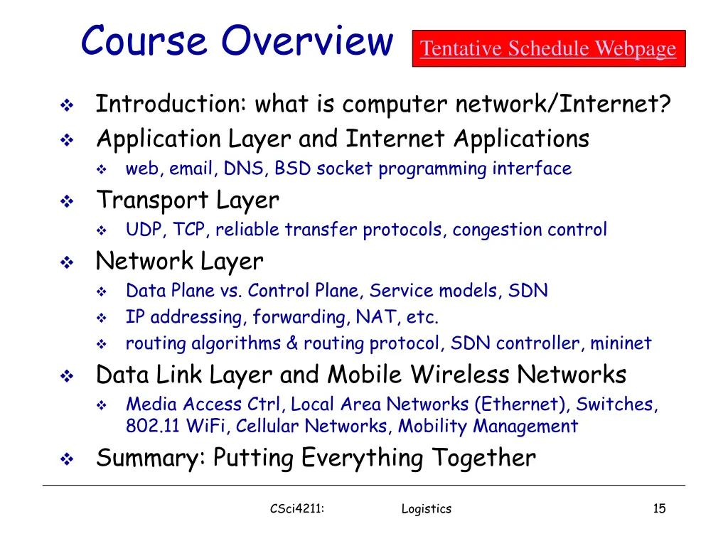 course overview