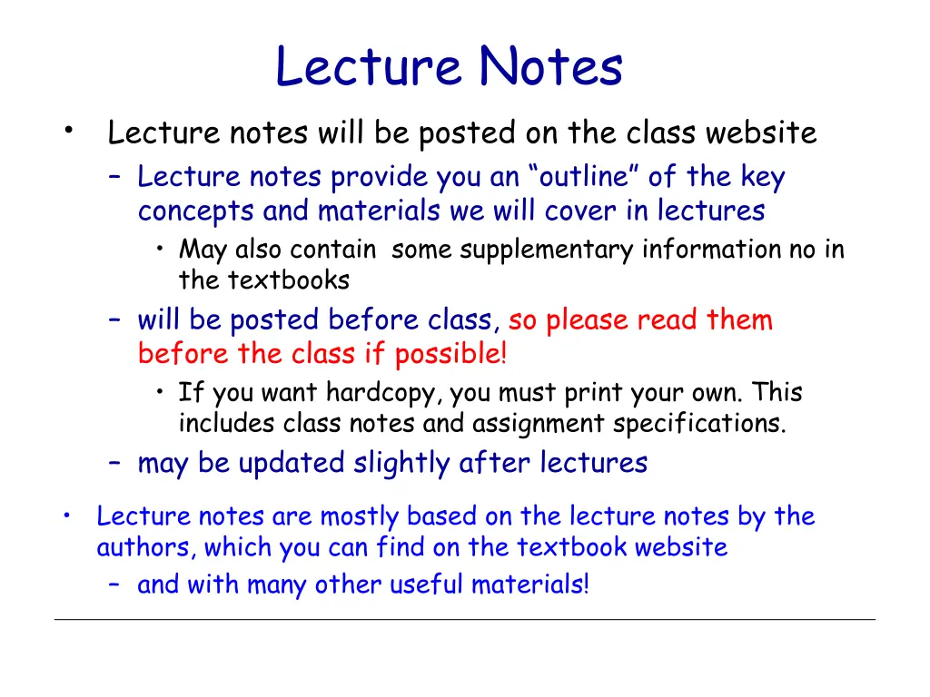 lecture notes