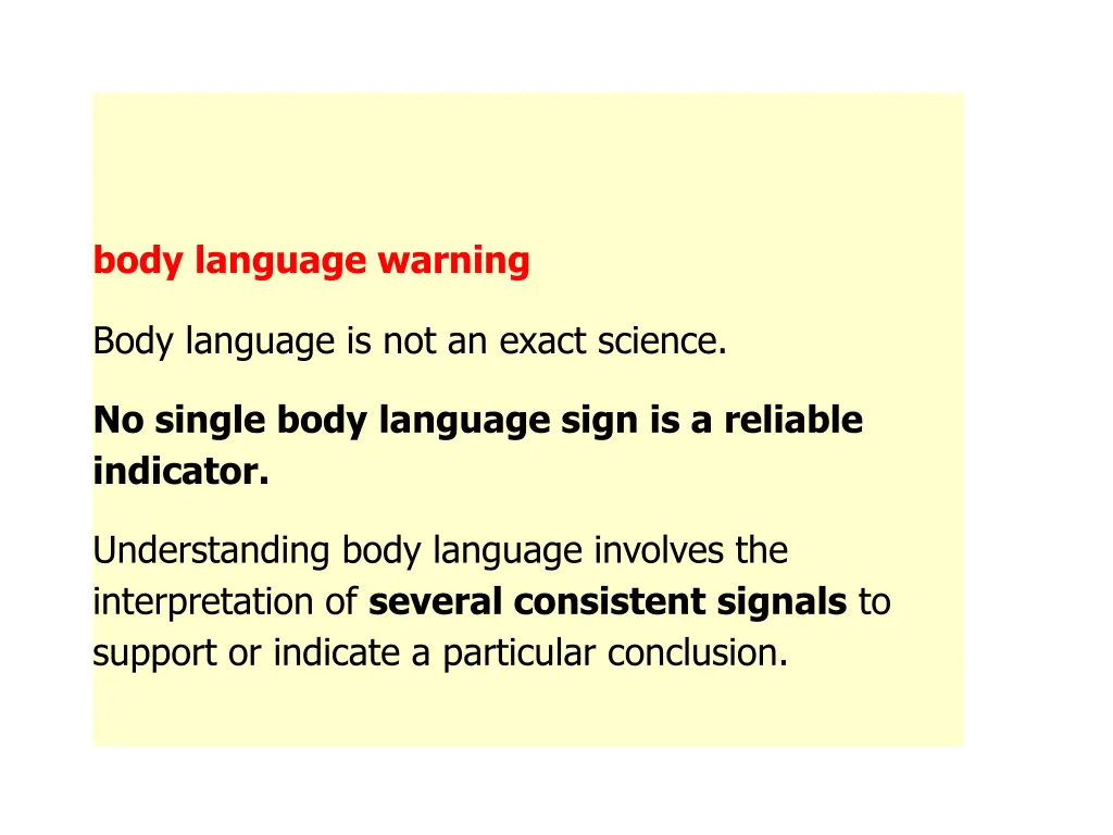 body language warning