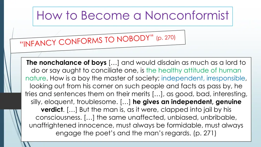 how to become a nonconformist