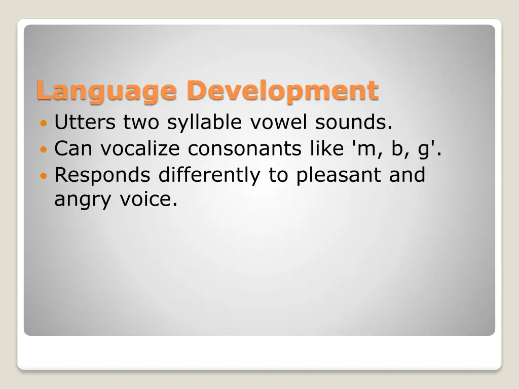 language development utters two syllable vowel