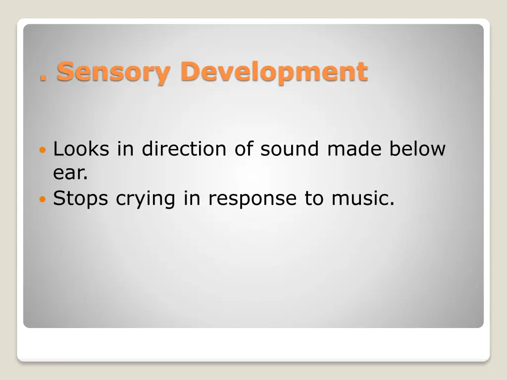 sensory development 2