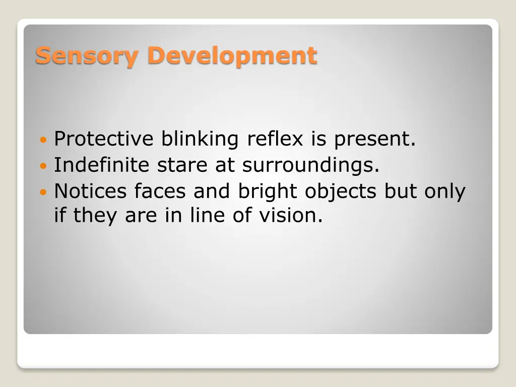 sensory development
