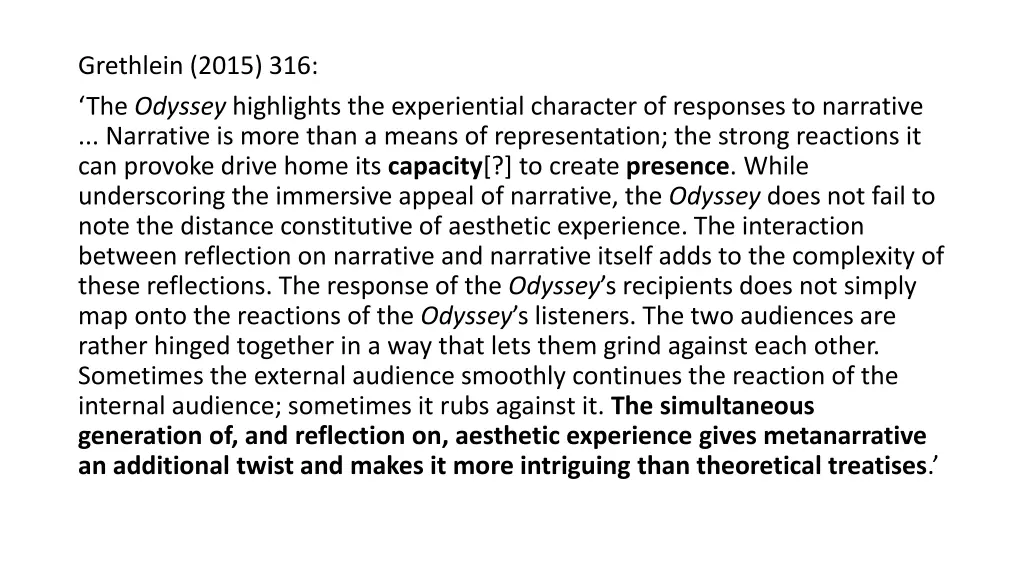grethlein 2015 316 the odyssey highlights