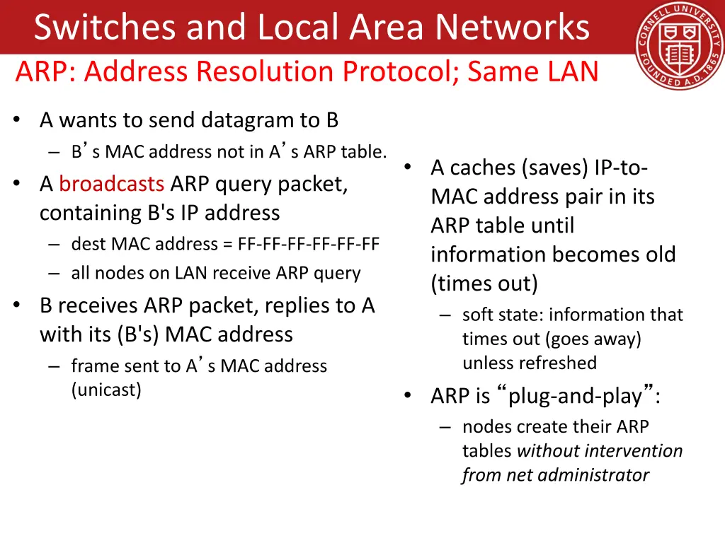 switches and local area networks arp address