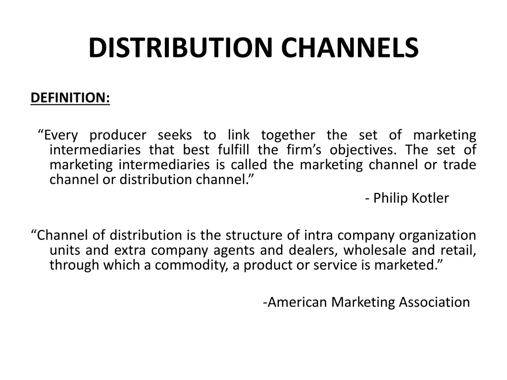 distribution channels