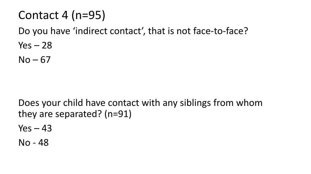 contact 4 n 95 do you have indirect contact that