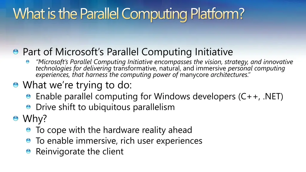 what is the parallel computing platform
