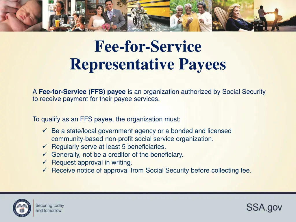 fee for service representative payees