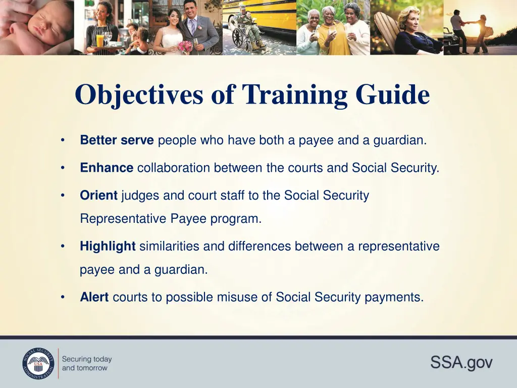 objectives of training guide