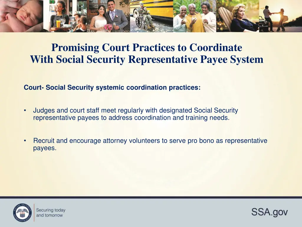 promising court practices to coordinate with 1