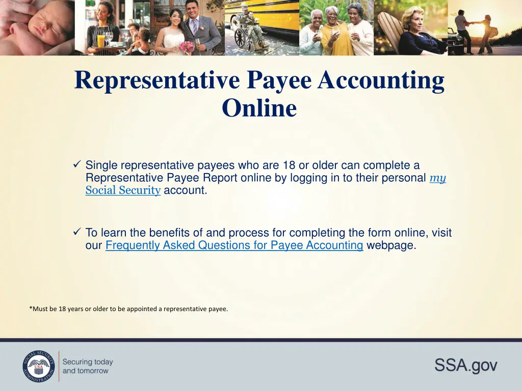 representative payee accounting online