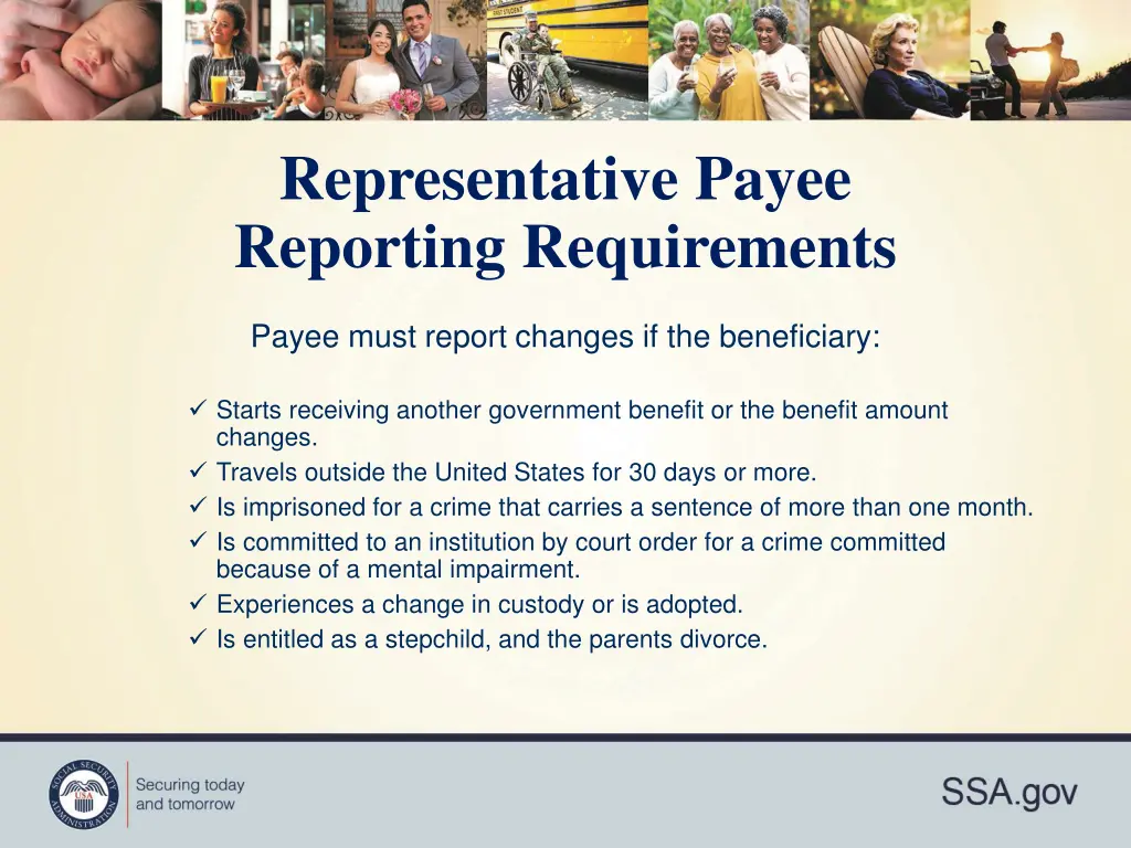 representative payee reporting requirements 1